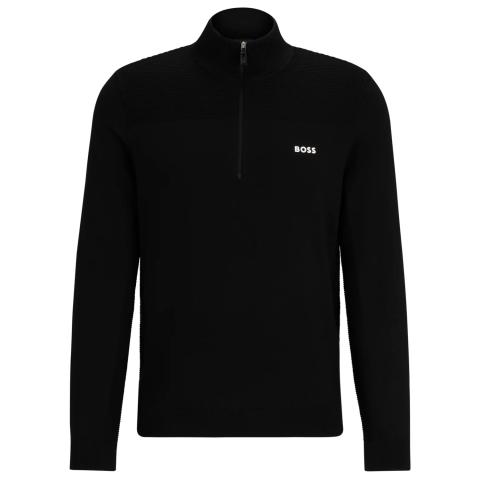 BOSS Momentum-X Zip Neck Sweater Black 001