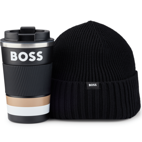 BOSS Mug & Beanie Gift Set Black