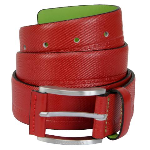 BOSS Tymos Leather Belt Dark Red