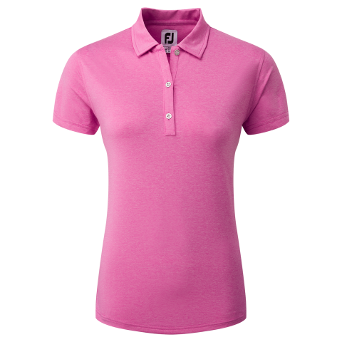 FootJoy Heather Self Collar Ladies Golf Polo Shirt Hot Pink 80238