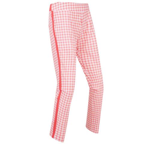 FootJoy Gingham Lightweight Cropped Ladies Golf Pants Pink/Red 81706