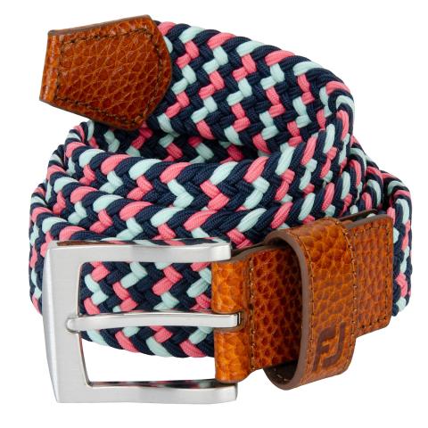 FootJoy Braided Belt Navy/Sea Glass/Coral Red