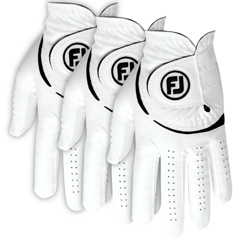 FootJoy WeatherSof Golf Glove Bonus 3 Pack Right Handed Golfer / White/Black