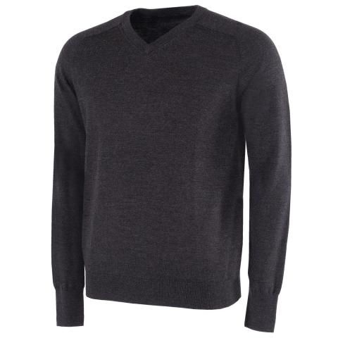 Galvin Green Carl V-Neck Sweater Black Melange