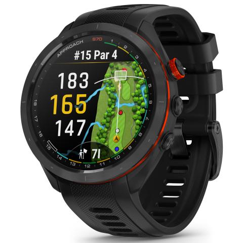 Garmin Approach S70 GPS Golf Watch 47mm Case - Black Ceramic Bezel with Black Silicone Band