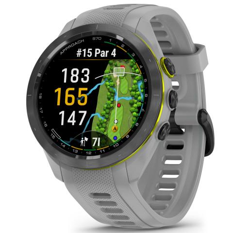 Garmin Approach S70 GPS Golf Watch 42mm Case - Black Ceramic Bezel with Grey Silicone Band