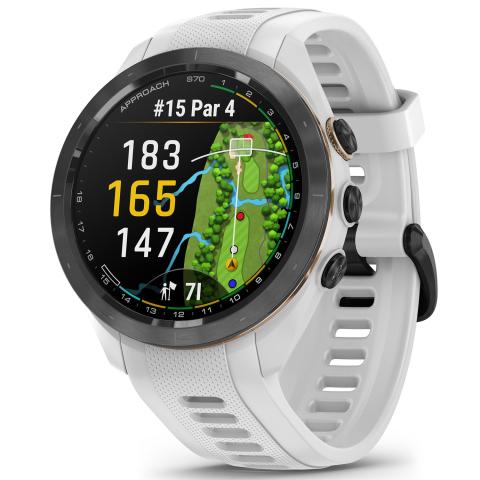 Garmin Approach S70 GPS Golf Watch 42mm Case - Black Ceramic Bezel with White Silicone Band