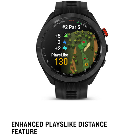 Garmin Approach S70 GPS Golf Watch 42mm Case - Black Ceramic Bezel with