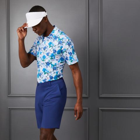 G/FORE Photo Floral Polo Shirt Ice Blue | Scottsdale Golf