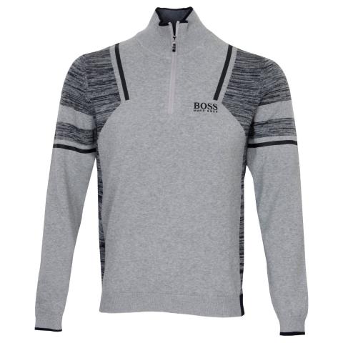 boss zip neck sweater