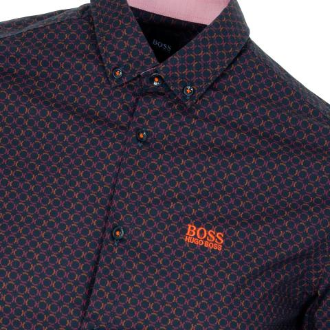 BOSS Biadia Short Sleeve Patterned Dress Shirt BOSS Biadia Short Sleeve Patterned Dress Shirt