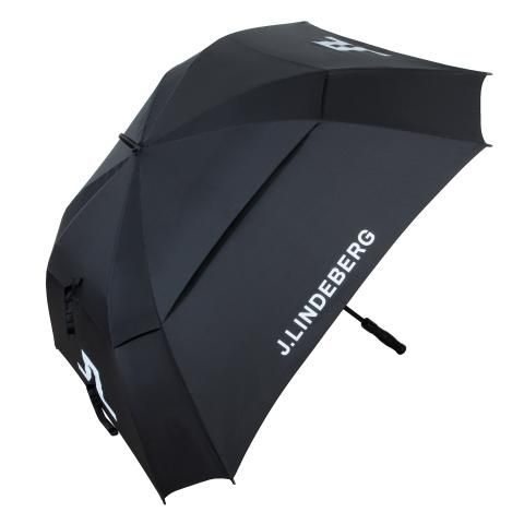J Lindeberg Tour 68 Inch Double Canopy Golf Umbrella Black/White