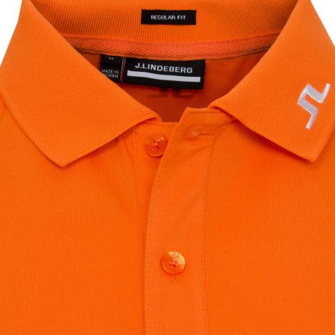 J Lindeberg Heath Golf Polo Shirt Lava Orange | Scottsdale Golf