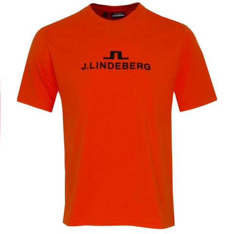 J Lindeberg Alpha Golf T Shirt Tangerine Tango