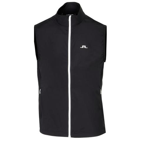 J Lindeberg Ash Light Packable Vest Golf Gilet Black