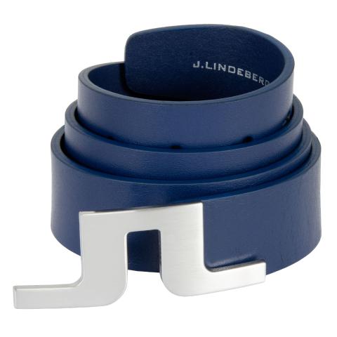 J Lindeberg Bridger JL Leather Belt Estate Blue