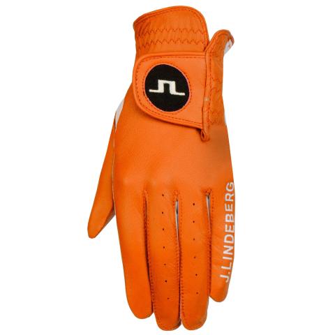 J Lindeberg Ron Premium Leather Golf Glove - Small Right Handed Golfer / Lava Orange