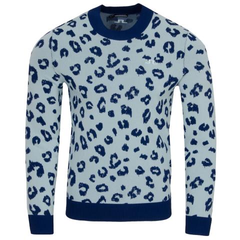 J Lindeberg Gus Jacquard Knitted Sweater Savanna Estate Blue