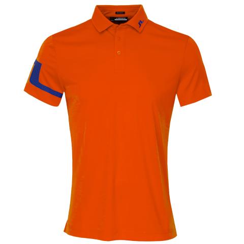 J Lindeberg Heath Polo Shirt Tangerine Tango Melange