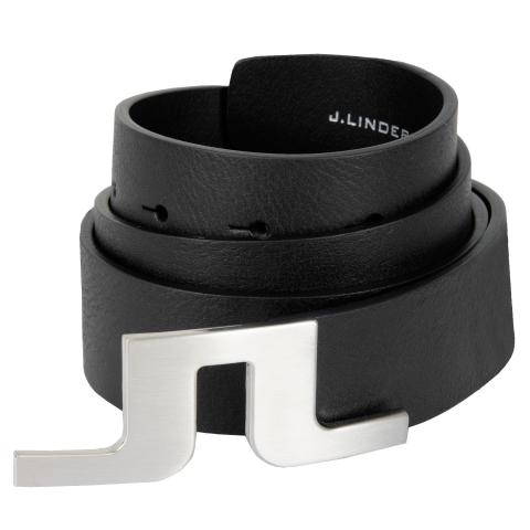 J Lindeberg Bridger Leather Belt Black 9999