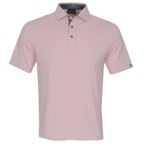 KJUS Savin Structure S/S Golf Polo Shirt Pink Salt