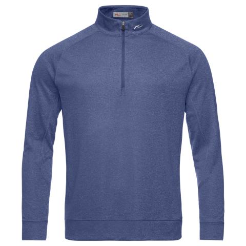 KJUS Keano Half Zip Golf Sweater Atlanta Blue Melange