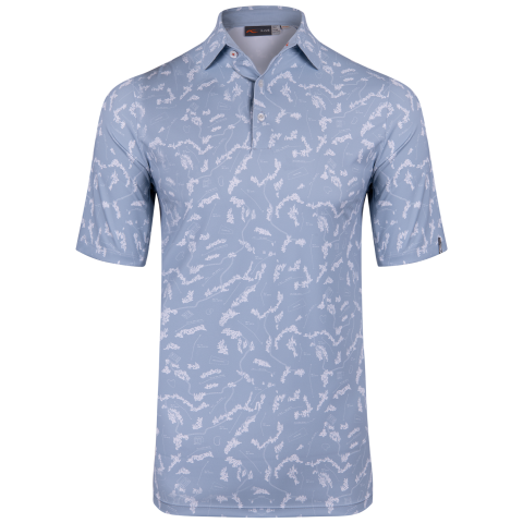 KJUS Short Sleeve Golf Polo Shirt Blue Fog/White