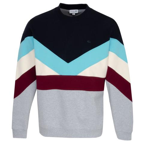 Lacoste Double Sided Colourblock Sweater Navy Blue/Blue/White/Bordeaux/Grey