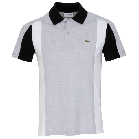 Lacoste Golf Polo Shirt Silver Chine/Black/White