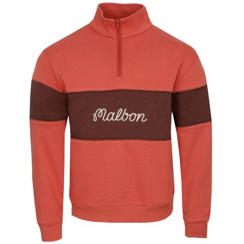 Malbon Collegiate Zip Neck Sweater Orange