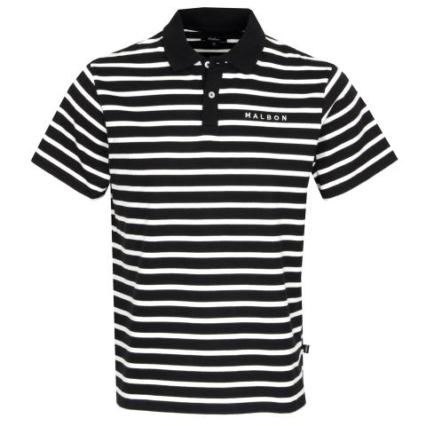 Malbon Mantis Striped Polo Shirt Black