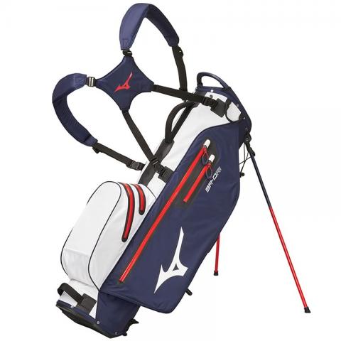 Mizuno BR-DRI Waterproof Golf Stand Bag Navy/White/Red