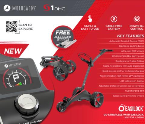 Motocaddy motocaddy electric golf trolley S1 DHC graphite standard lithium 18 Hole 