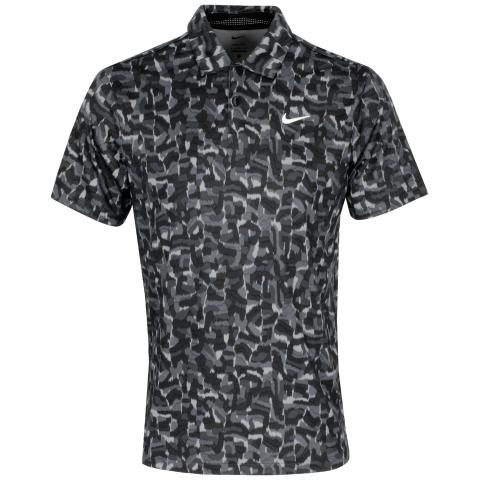 Nike Tour Dri-FIT Confetti Print Polo Shirt Light Smoke Grey/White