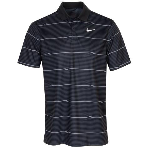 Nike Dri-FIT Victory+ Ripple Polo Shirt Black/Dark Smoke Grey/White