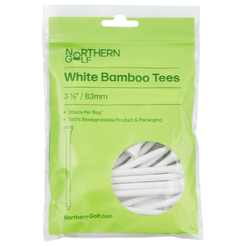 Northern Golf Bamboo Golf Tees White 3.25'' Long - Pack of 30