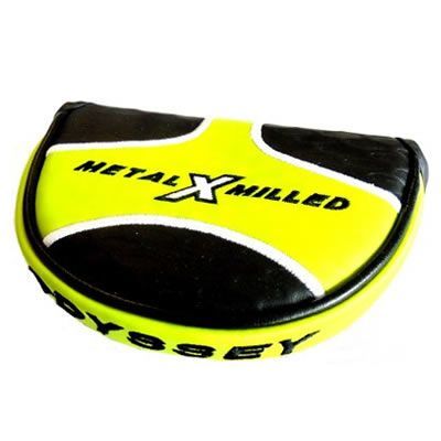 Odyssey Metal X Milled Mallet Golf Putter Headcover Lime/Black/White - Left Handed