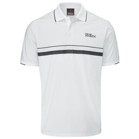 Oscar Jacobson Chalfort Polo Shirt White/Black | Scottsdale Golf