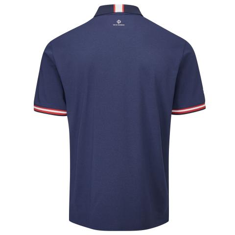 Oscar Jacobson Durham Tour Polo Shirt Navy/Jewel Red | Scottsdale Golf