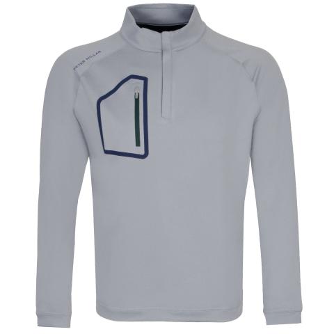 Peter Millar Forge Performance Zip Neck Sweater Gale Grey