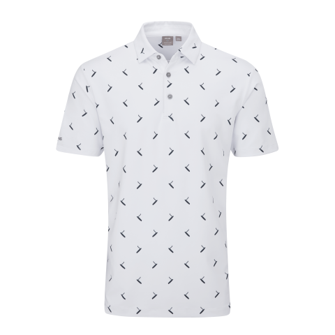 PING Gold Putter Polo Shirt White/Navy Multi