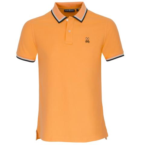 Psycho Bunny Kingsbury Pique Polo Shirt Mock Orange