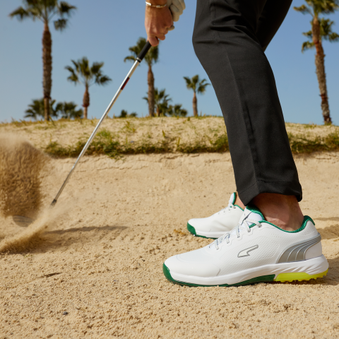 PUMA ALPHACAT Nitro Golf Shoes Puma White/Archive Green/Yellow Burst ...