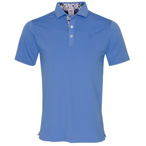 PUMA x Arnold Palmer Floral Trim Polo Shirt Blue Skies