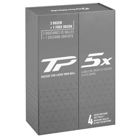 TaylorMade TP5x Golf Balls - 4 for 3 Promo White / 4 Dozen