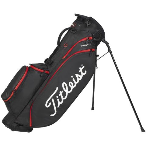 Titleist Players 4 StaDry Waterproof Golf Stand Bag Black/Black/Red