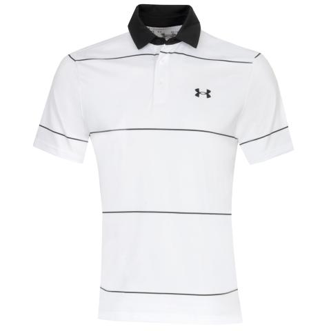 Under Armour Playoff 3.0 Stripe Golf Polo Shirt White