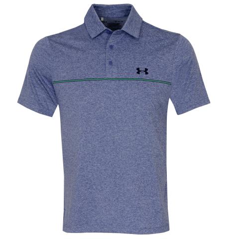 Under Armour Playoff 3.0 Stripe Golf Polo Shirt Celeste/Vapor Green