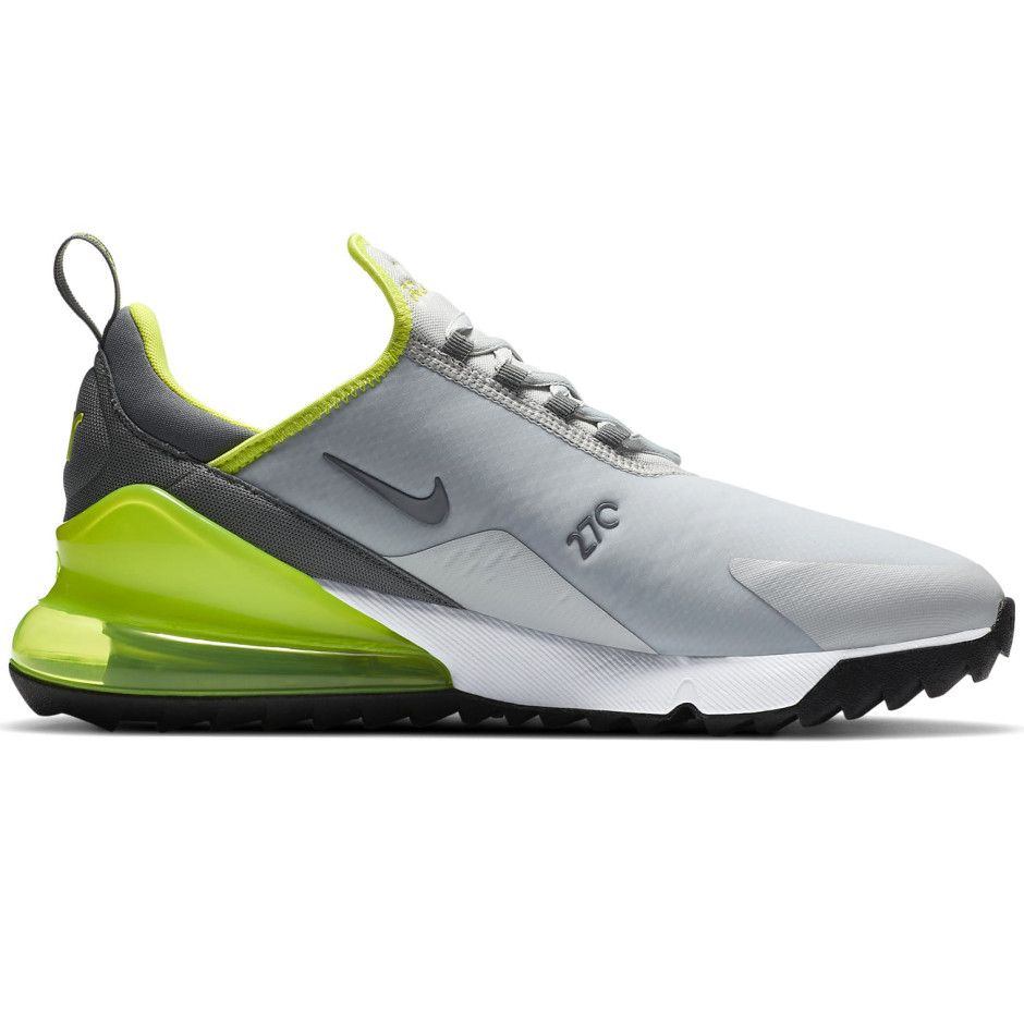 Nike Air Max 270G Golf Shoes Grey Fog/White/Lemon Venom/Smoke Grey