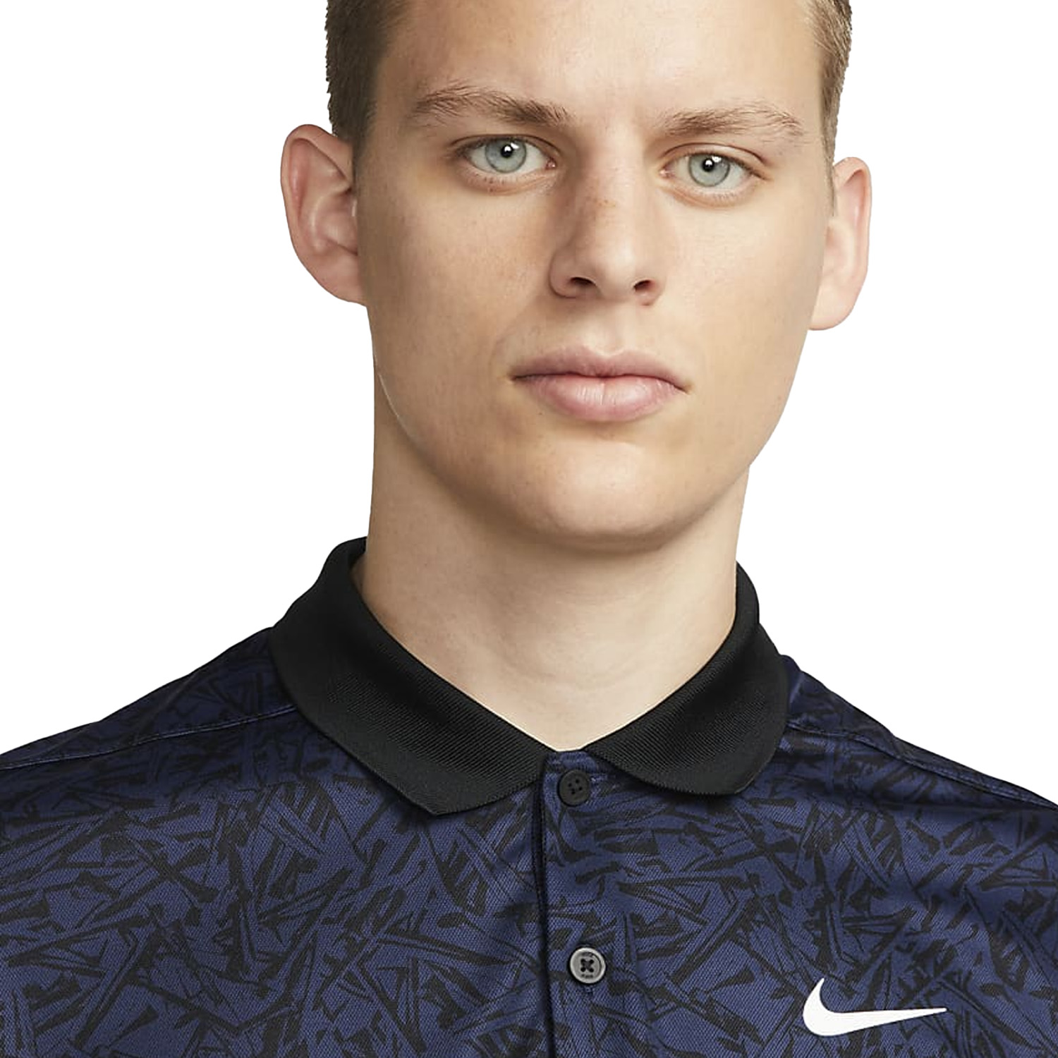 Nike Dri FIT Victory+ Allover Print Golf Polo Shirt Midnight Navy/Black ...